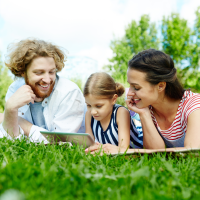 family enjoying mosquito free outdoors