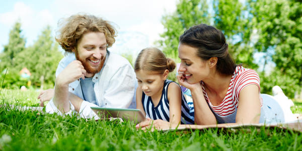 family enjoying mosquito free outdoors