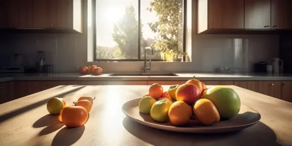 fruit bowl in the kitchen susceptible to gnats